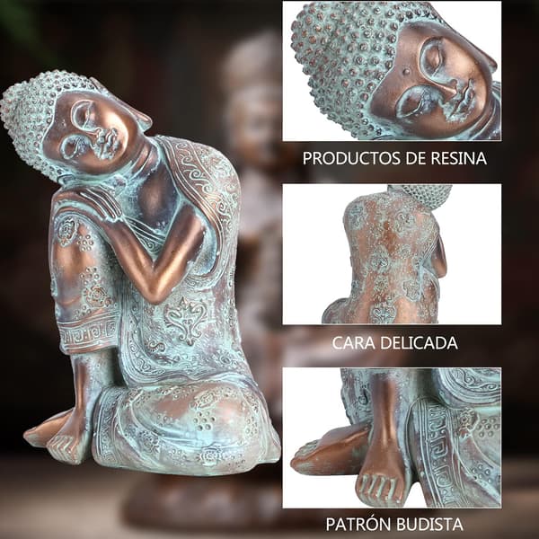 Buddha Statue Sørøstasiatisk Stil Dekor Håndmalt