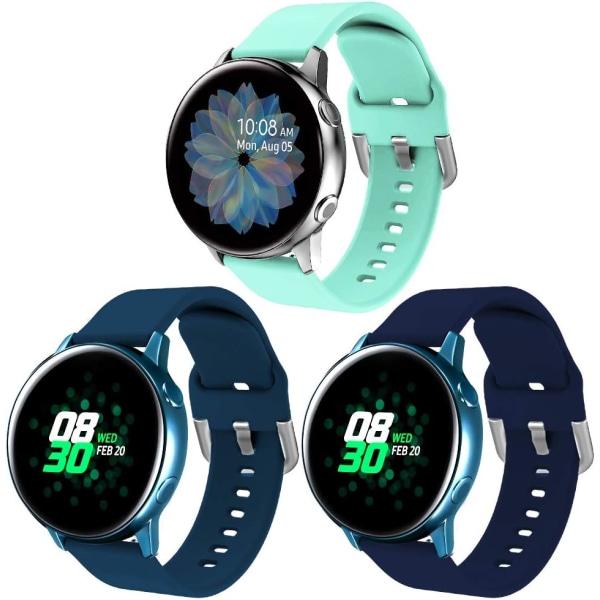 Silikonrem kompatibel med Samsung Galaxy Watch 3 41 mm Rem / Aktiv 40 mm Rem / Active 2 Rem / Galaxy Watch 42 mm Rem, Dam Herr Soft Silico