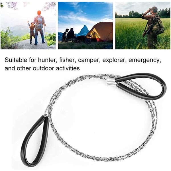 Kedjesåg för utomhus, ståltrådssåg, överlevnadsverktyg, överlevnadskit för utomhus, jakt, bushcraft, jaktutrustning