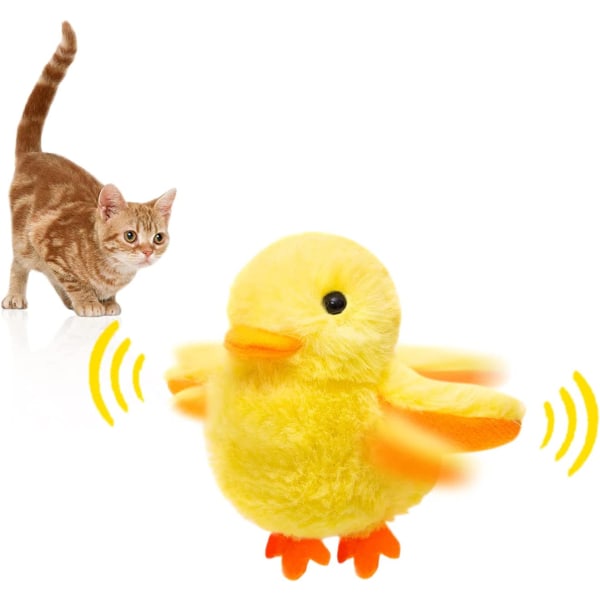 PetDroid interaktiva kattleksaker inomhus, laddningsbara kattmynta och ankleksaker för katter och kattungar, sportiga plyschleksaker för katter