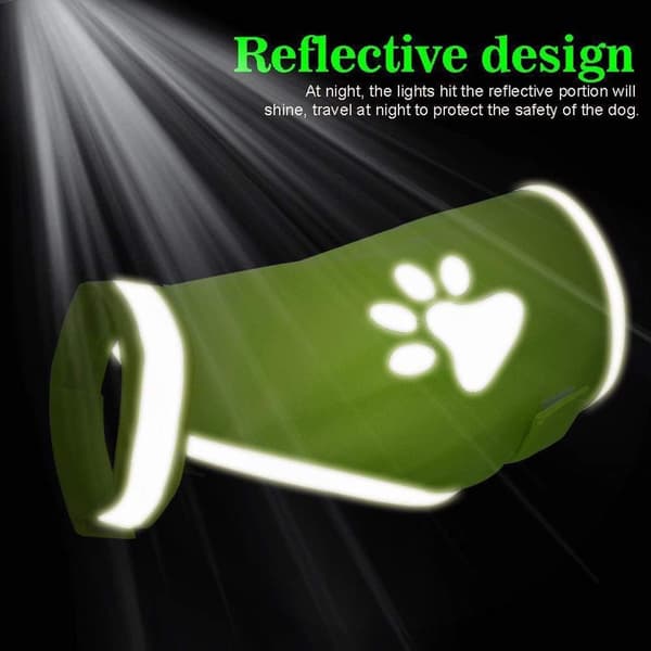 Grønn M Refleksvest for Hund, Høy Sikkerhetsklær