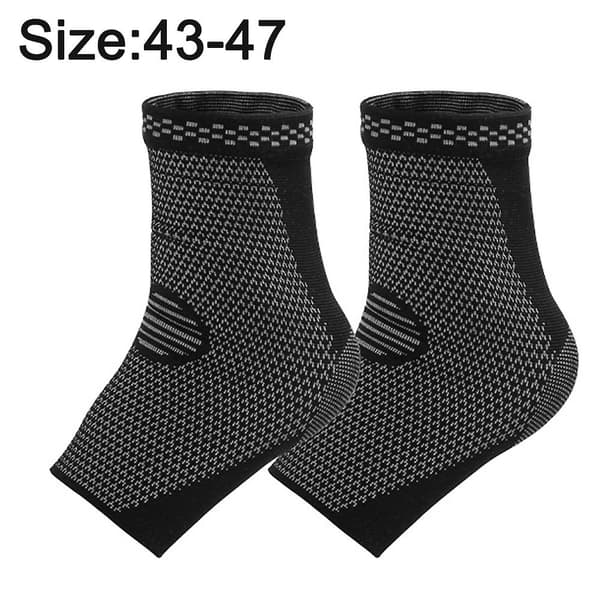 Nylon Strikkede Ankelstøtte, Kompressionsstøtte Til Forebyggelse Af Forstuvning Black(A Pair) L