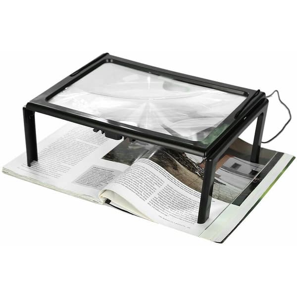Forstørrelsesglass med LED-lys, skrivebordsleseglass,