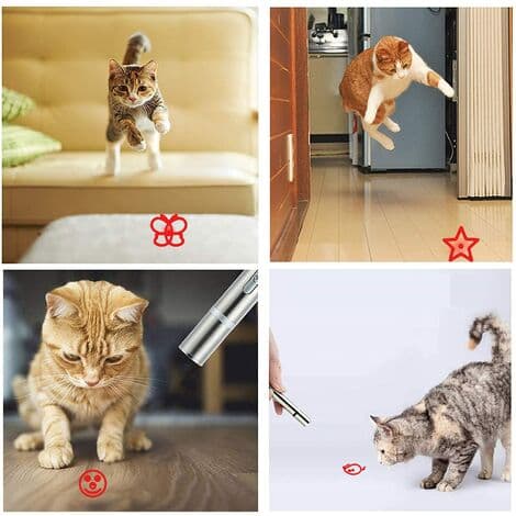 Katte legetøj, USB genopladelig LED lommelygte, multifunktionel kattetræning