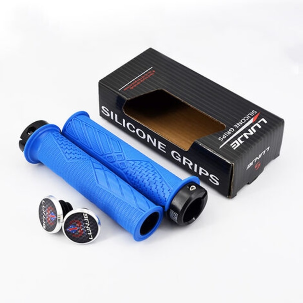 MTB-ohjaimet, ergonomiset MTB-rannekkeet, liukumattomat kumiohjaimet, MTB-kahvat kaksoislukkoilla, pituus 140 mm, halkaisija A