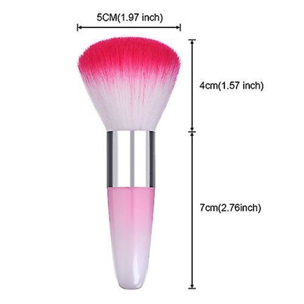 Sminkborste 2 delar Soft Nail Art Dust Remover Pulverborsterengöringsmedel för akryl- och makeuppulverrougeborstar (rosa, lila)