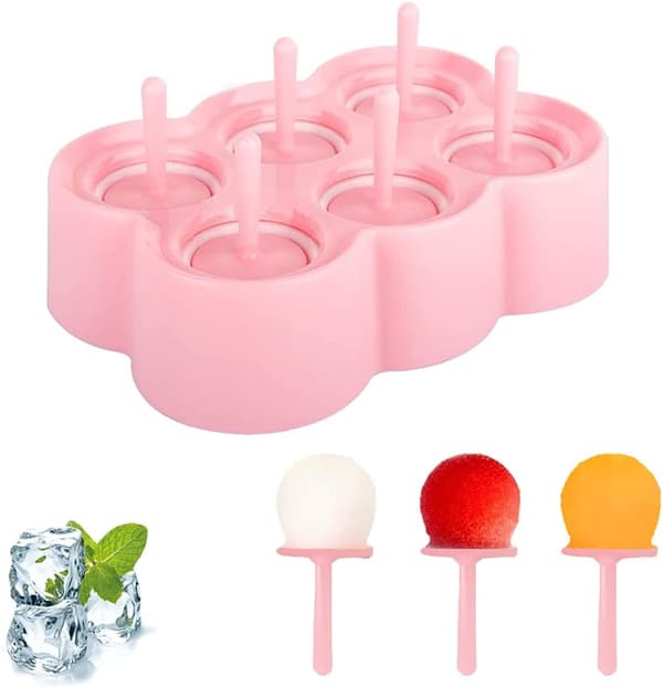 1 st (Rosa) Silikonform för is, Popsicle-formar Återanvändbara DIY