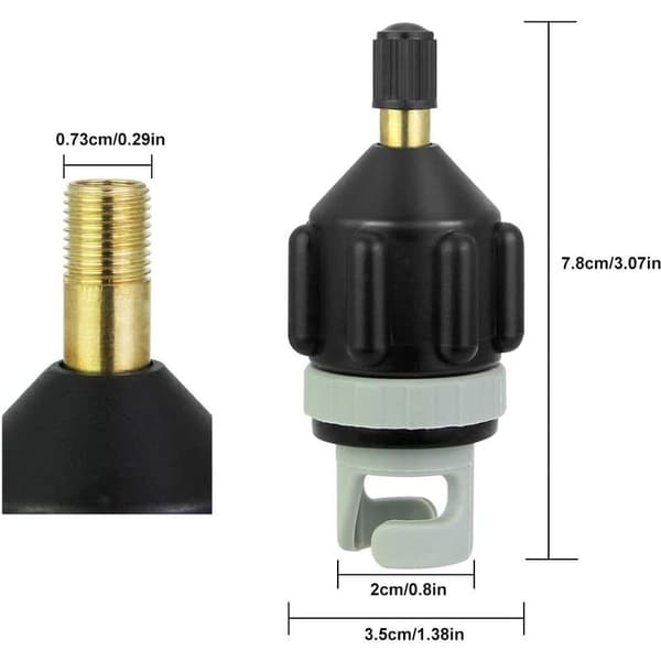 Padle luftventiladapter Kajakk luftventiladapter (svart)