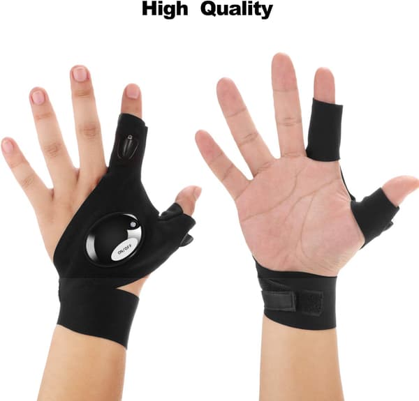 2 kpl LED-taskulamppihanskoja Ulkoiluhanskoja ja