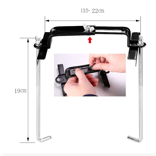 Universal Bilbatteri Metal Opbevaringsstativ Klemme Beslag Metal Holder Justerbar 27cm