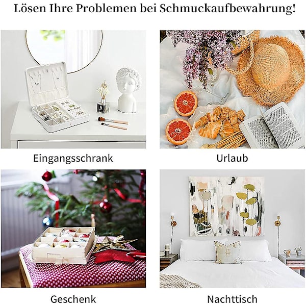 Piao smykkeskrin arrangør til kvinder pige kone ideel gave, dobbelt smykkeskrin display øreringe armbånd ring halskæde
