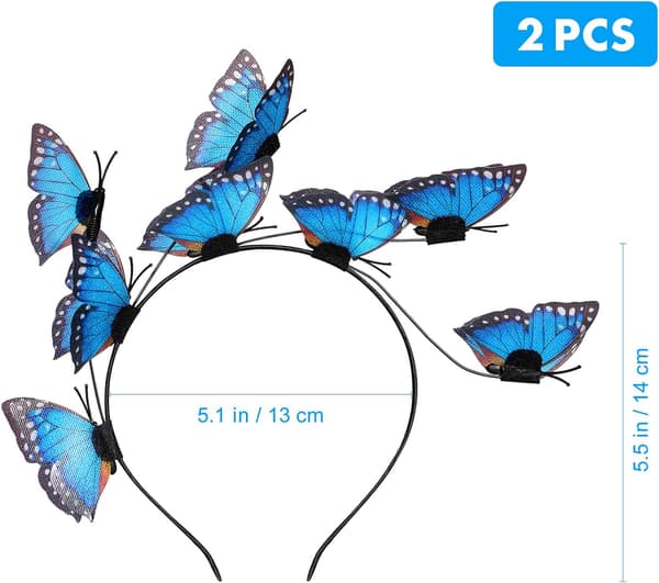 2 stk. Butterfly Sløjfe Hat Te Party Bryllup Tilbehør Elegant Hår