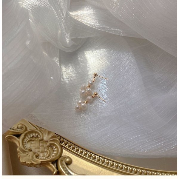 Ørering Perle Blomst Stud Piger Mode Smykker Ac3743