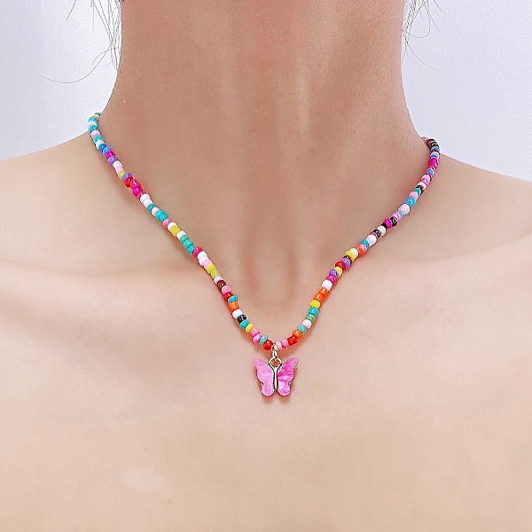 Halskæde Butterfly Choker Mode Smykker B1623 N2107-23