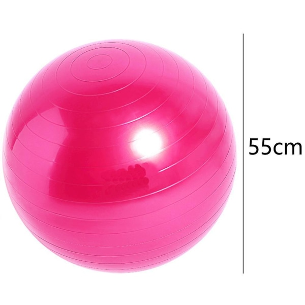 Balansestabilitetsball, yogaball med pumpe Pink 55Cm