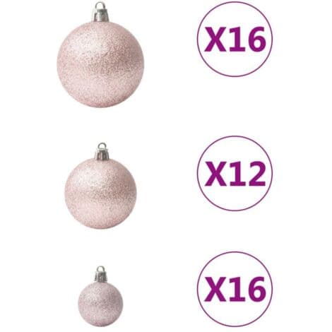 Sæt med 100 lyserøde julekugler - Pink