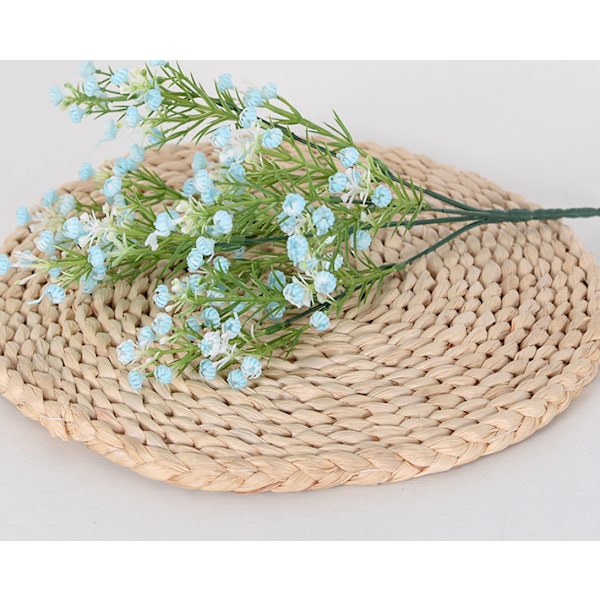 3 st cyan dekorativa blommor, konstgjorda blommor