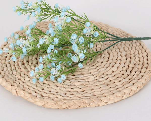 3 stk. cyan dekorativ blomstersimulering blomst,