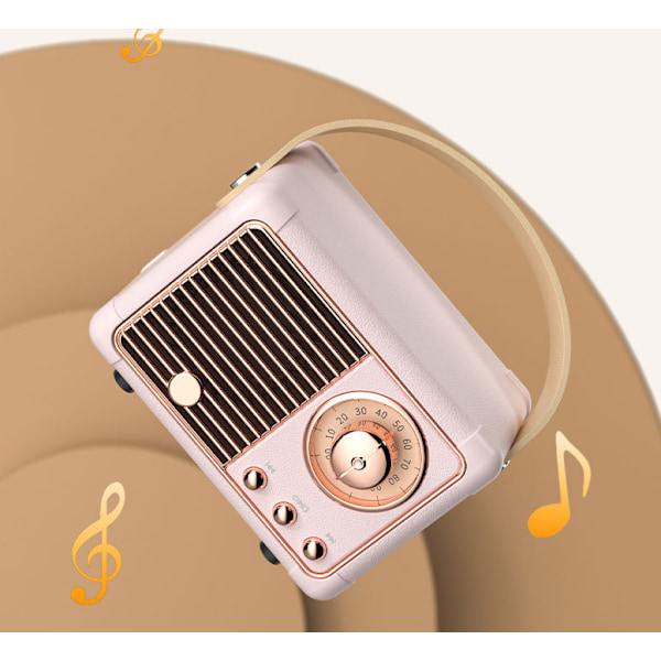 Retro bærbar lyd, nostalgisk mini bluetooth højttaler (den sorte)
