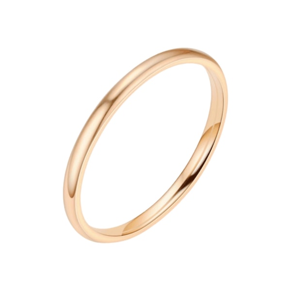 Elegant glatt overflate minimalistisk enkel stil tynn stablebaring for bursdag Rose Gold US 11