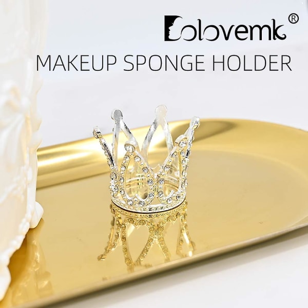 3-pack Blender Torkställ Novel Crown Stand Makeup Svamphållare Smink Svampbehållare Förvaring Äggpulver Puff Display S Silver