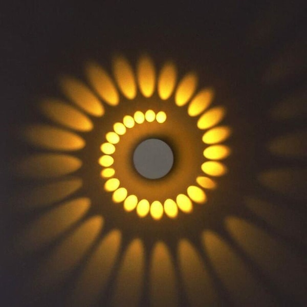 3W Moderne Design LED Hallway Downlight Innfelt Rund Takspotlight Effekt Vegglampe Spotlight Skygge Effekt Lys Spiral Justerbar Hallway Lys Dec