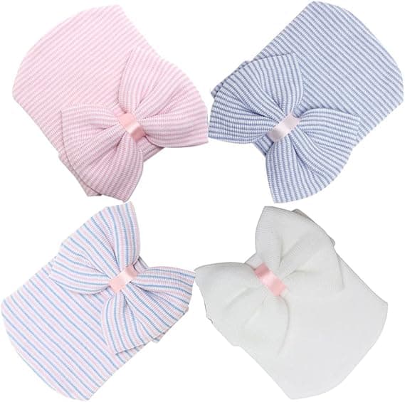 4-pack - Nyfödda Bebishattar Sjukhushatt Beaniehattar för 0-6 Månader
