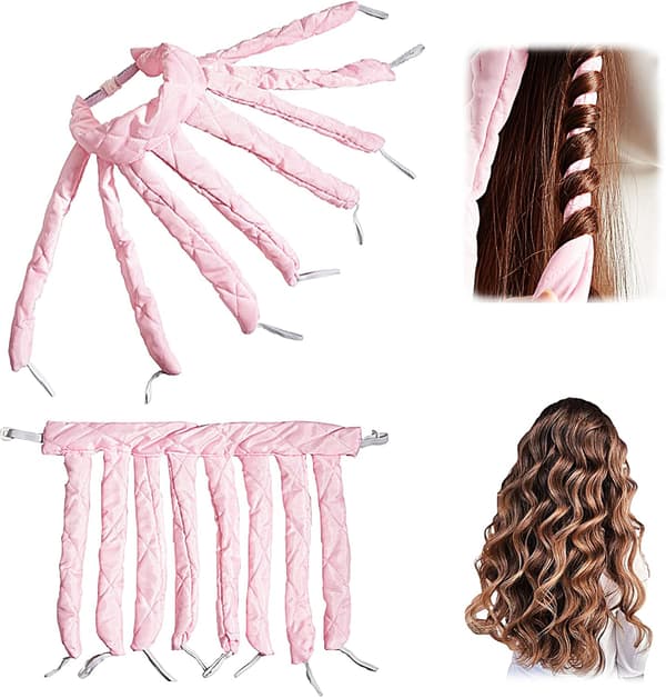 Bläckfisk Hår Curlers (Rosa), Värmelösa Lockar Värmelöst Hår