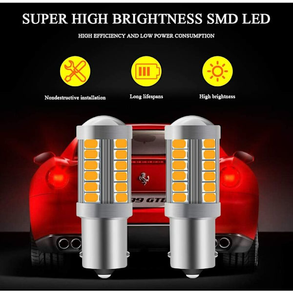 2 stk. Bil LED Blinklys - 1156-150°, Baklys