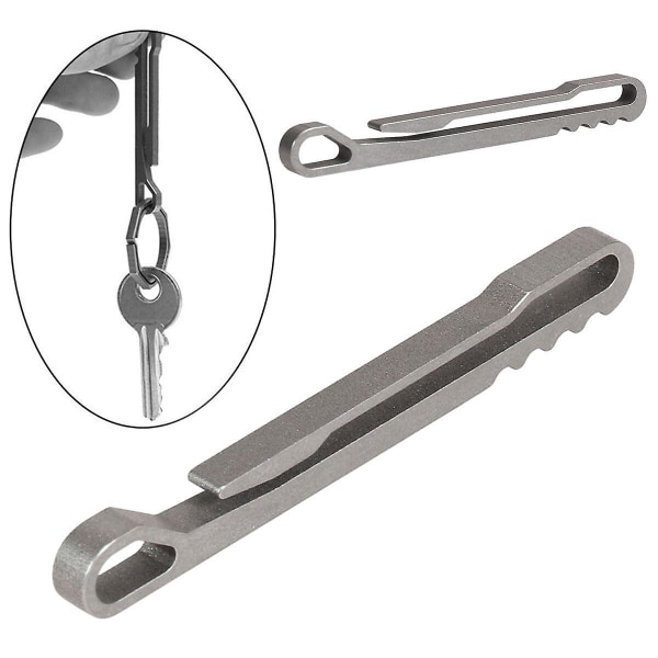 2 st Titaniumlegering Karabinerfjäder Snabbklämmor Haken Nyckelring Spänne Låsande Klämmor Hängande Spänne EDC Ring Spänne Utrustning för utomhusbruk