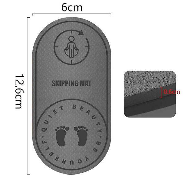 Hoppetov Exercise Workout Måtte - 6mm/8mm Tykkelse Lydreducerende Hoppetov Måtte, Holdbar Og Skridsikker Måtte, Velegnet Til Yoga Og Pilates Grey 126*60*6MM