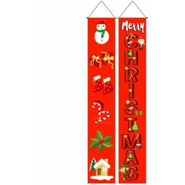 Julbanner Merry Christmas Veranda Skylt Banner Dörr Juldekoration Banner F LYCXAMES