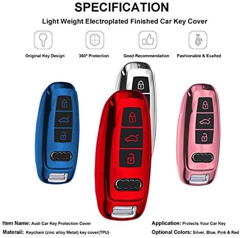 Silikone Nøgle Etui til Audi - Blødt TPU Krom Cover til Nøglefri