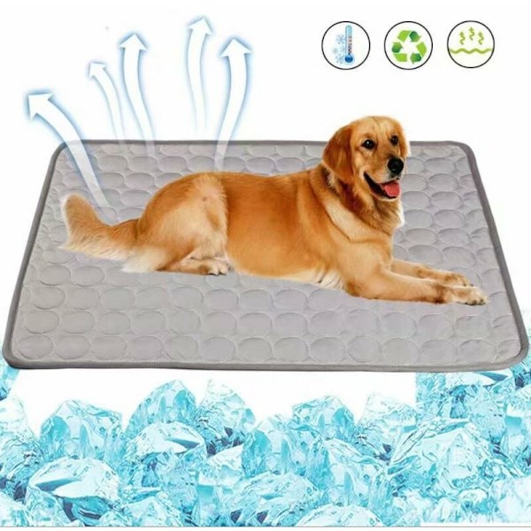 Holdbar Hundekøleunderlag Opgradering 0,4 mm Tykkelse Oxford Klud+PVC Automatisk Kæledyr Køleunderlag(XL 70*100cm)-Pink