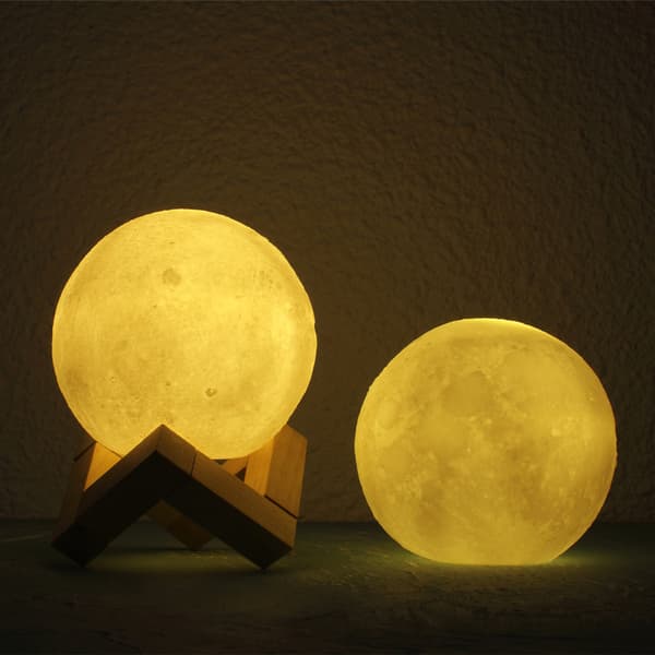 3D Månelampe, ALED LIGHT LED Natlampe 3 Farve Touch Luna