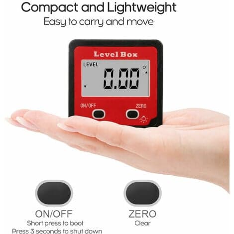 Digital Vattenpass Protraktor Inclinometer, för Snickerier / Bygg / Bil