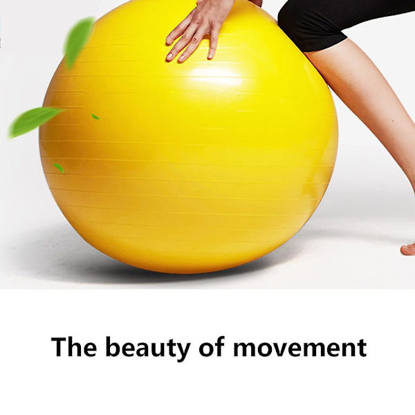 Träningsboll, Stabilitetsboll för Hemmet, Yoga, Gym Boll, Fysioboll, Schweizisk Boll, Fysioterapi Yellow 55CM