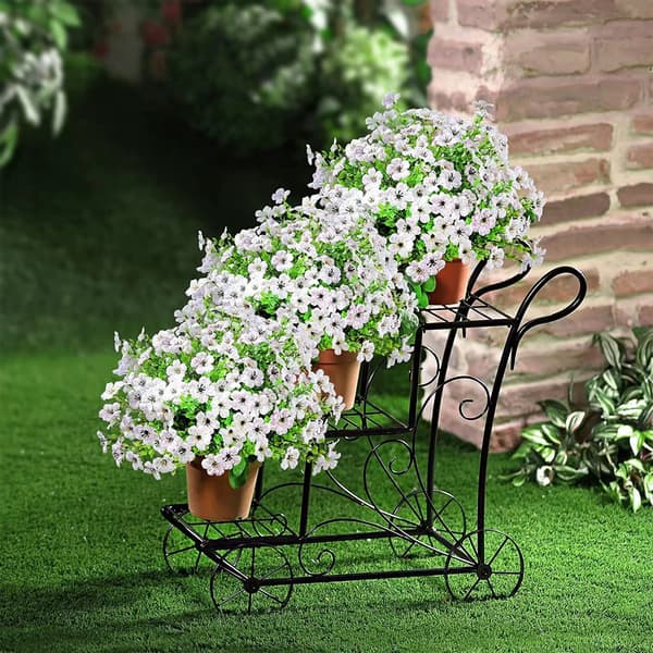 4 stk. 7-grenet eukalyptus violet simuleret blomsterbuket