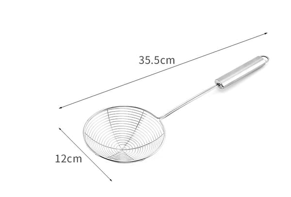 Rustfrit ståltråd læknet, nudleske, stegeske, multifunktionel filternet (12 cm)