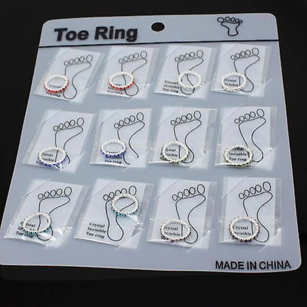 12 stk/pakke Elastiske Rhinestone Dekorative Tåringe Blandede Farver Fod Smykker Charms