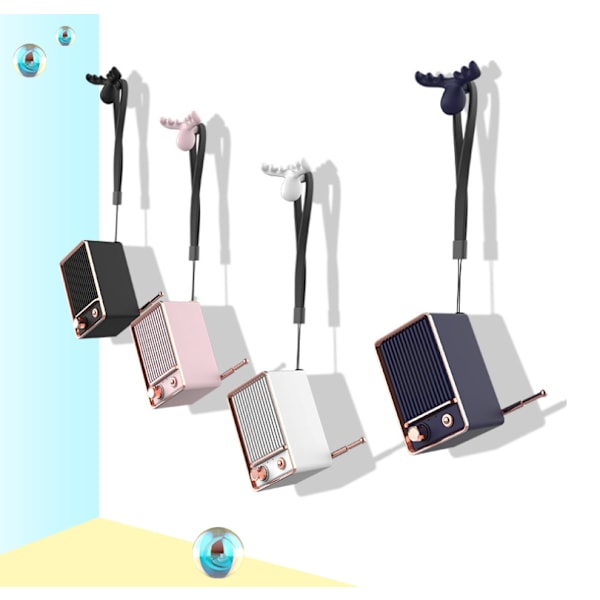 Retro Trådløs Bluetooth-høyttaler, Mini Søt Bærbar Høyttaler (Rosa)