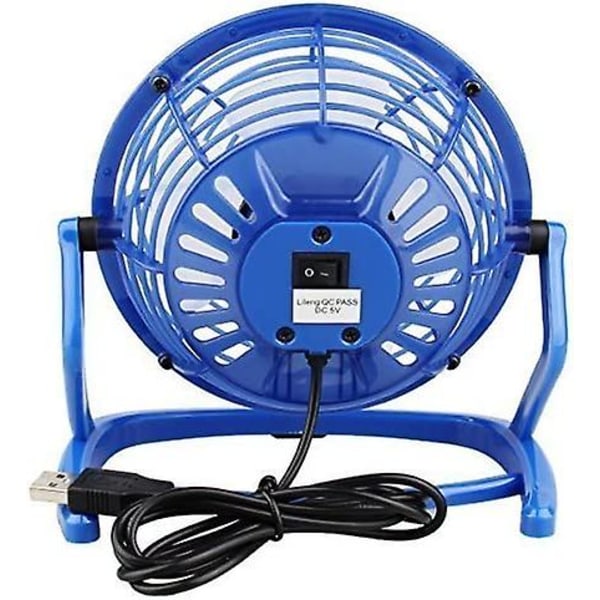 Mini Personal Desktop Usb Fan With 360 Rotation Blue