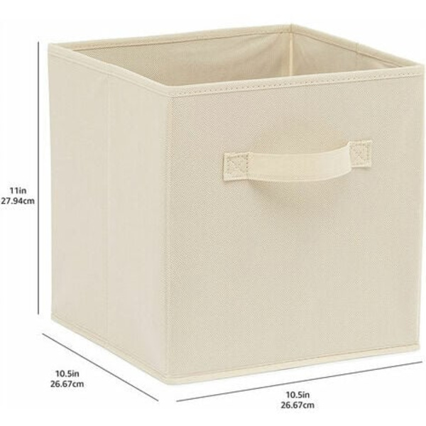 Basics Sæt med 6 Foldbare Opbevaringskuber (Beige)