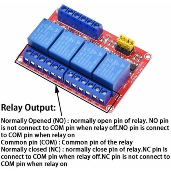 2 st 24V 4-kanals Relämodul, Triggerutbyggnadskort Hög och Låg Optokopplare Relämodul