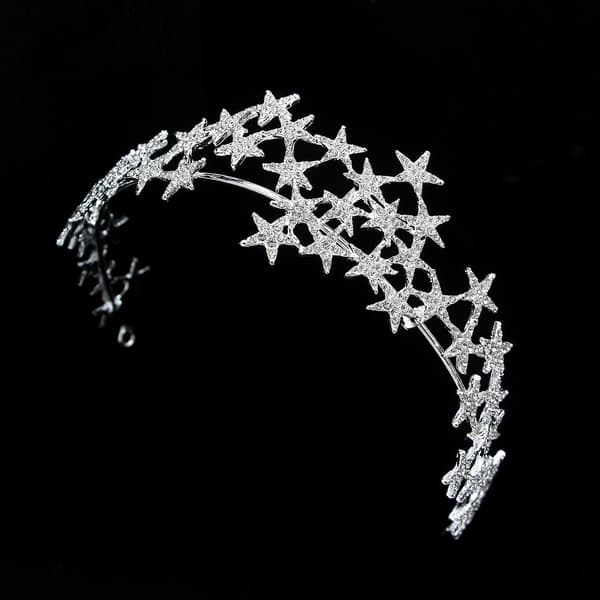 Stjernerhinestone Hårbånd Med Halvsirkelformet Design Justerbar Elegant Lett Langvarig For Gold