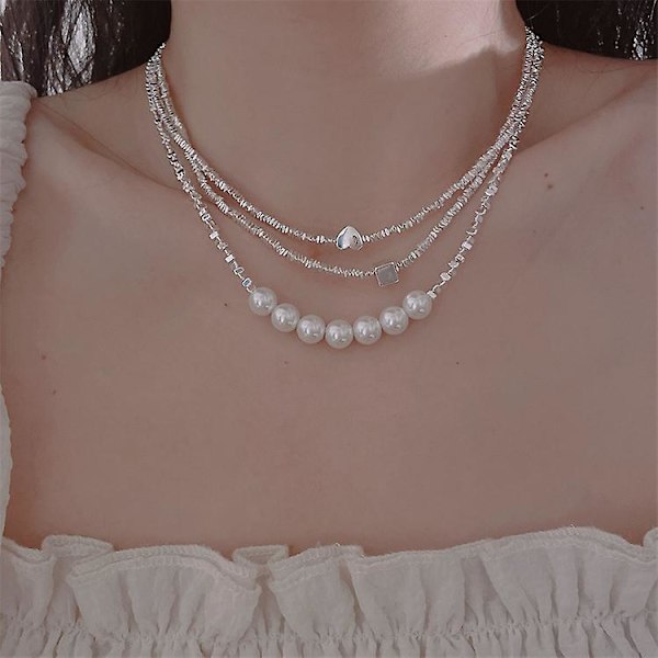 Halskje Sølvfarget Choker Mote Smykker B1785 A304
