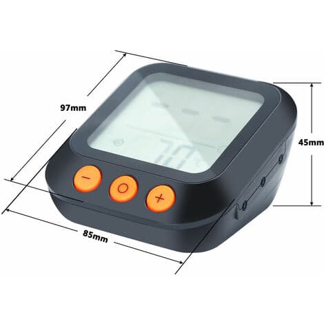 Termometer, 4 digitale kokkesonder, ovn og grill, timer og alarm, APP - svart