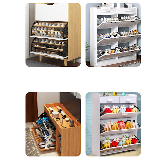 Multi-lags rustfrit stål flip rack, skoreol, flip rack tilbehør (jern, dobbelt lag sort),