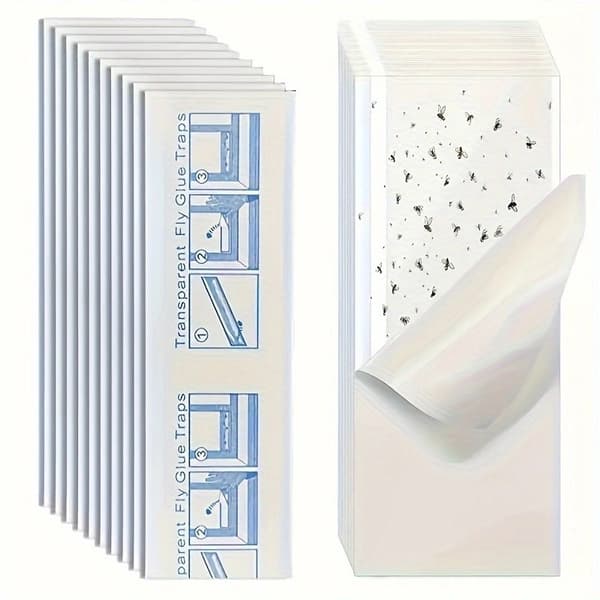 Transparent fönsterflugpapper, flugfälla, flugpapper, limfälla, klibbig flugremsa, fönsterflugfälla