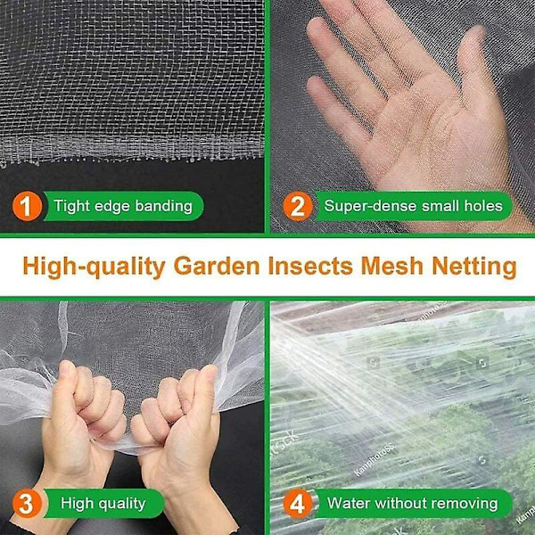 Havebeskyttelse mod insekter, grøntsagshavebeskyttelse mod insekter, insektbeskyttelsesnet, havebeskyttelse mod insekter, insektbeskyttelsesnet, insektnet (3*6)